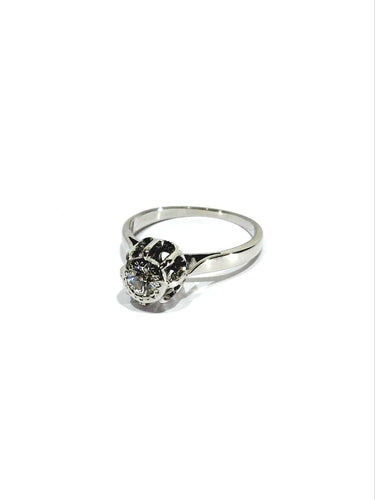 49 Bague solitaire en or blanc et diamant 58 Facettes 1810607