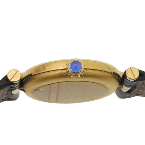 Montre Cartier Must Vendôme - Montre vermeil et cuir noir 58 Facettes v82k812cmo