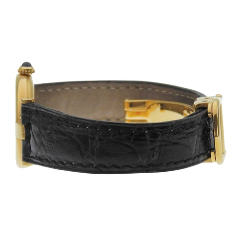Montre Cartier Must Vendôme - Montre vermeil et cuir noir 58 Facettes v82k812cmo