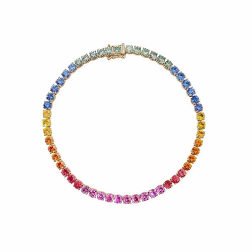 Bracelet Bracelet tennis en or 18K et saphirs multicolores 58 Facettes GBT1025YG