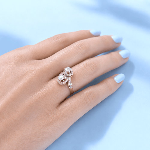 Bague 54 Bague toi et moi vintage en or 18K deux tons et diamants 58 Facettes 1795