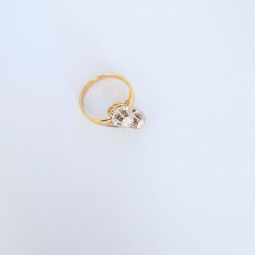 Bague 54 Bague toi et moi vintage en or 18K deux tons et diamants 58 Facettes 1795