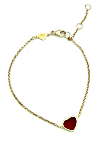 Bracelet Chopard Happy Hearts - Bracelet en or rose 18K et cornaline 58 Facettes CHOPARFD BRA