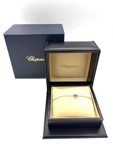 Bracelet Chopard Happy Hearts - Bracelet en or rose 18K et cornaline 58 Facettes CHOPARFD BRA