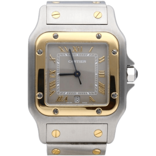 Cartier Santos Galbée - Montre en or jaune et acier