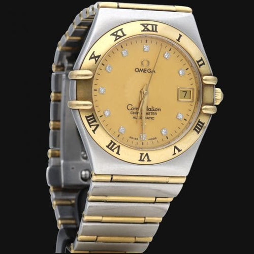 Omega Constellation - Montre en or jaune, acier et diamants 58 Facettes MT47961