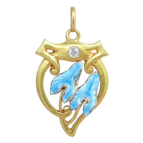 26065-0291.p00_Ca  1900 Arts and Crafts Art Nouveau Gold Enamel Diamond Pendant-en.jpg