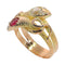 60 Bague serpents victorienne en or jaune, diamant, rubis et perles 58 Facettes 26106-0268