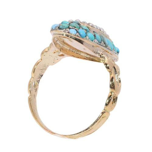 26106-0420.p08_A Grand Victorian Letter E Ring in Turquoise  Pearl and Gold  circa 1870-en.jpg