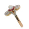 54 Belle Époque-Art déco - Bague en or jaune, perle, rubis et diamants 58 Facettes 26106-0425