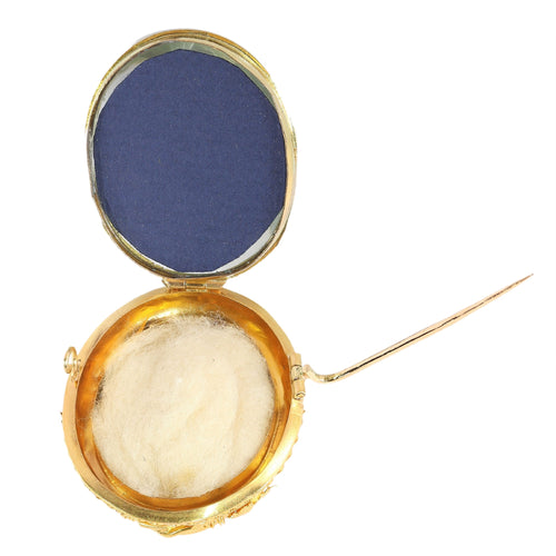 Broche porte-photo camée victorien en or jaune 18K, vers 1870 58 Facettes 26127-0262