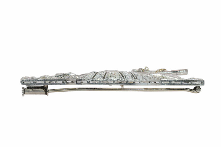 Broche Art déco 1930 en platine et diamants 58 Facettes 26155-0157