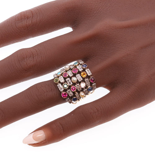 26177-0203.p01_Circa 1880 Seven-Row Harem Ring with Diamonds and Gemstones-en.jpg