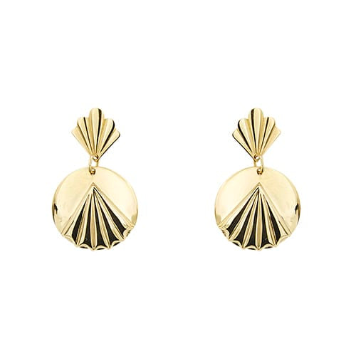 Stella - Boucles d'oreilles pendantes bouclier en or jaune 58 Facettes 40336