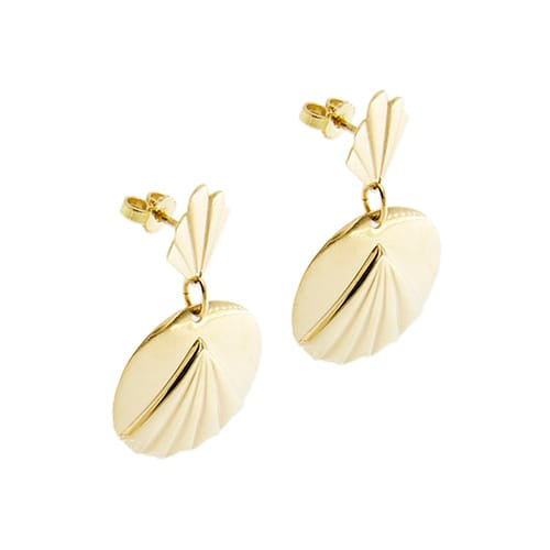 Stella - Boucles d'oreilles pendantes bouclier en or jaune 58 Facettes 40336