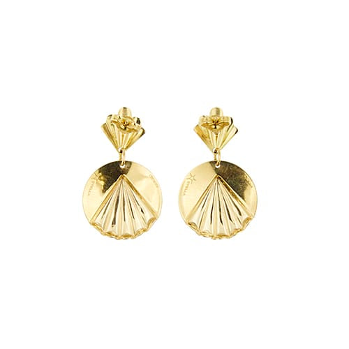 Stella - Boucles d'oreilles pendantes bouclier en or jaune 58 Facettes 40336