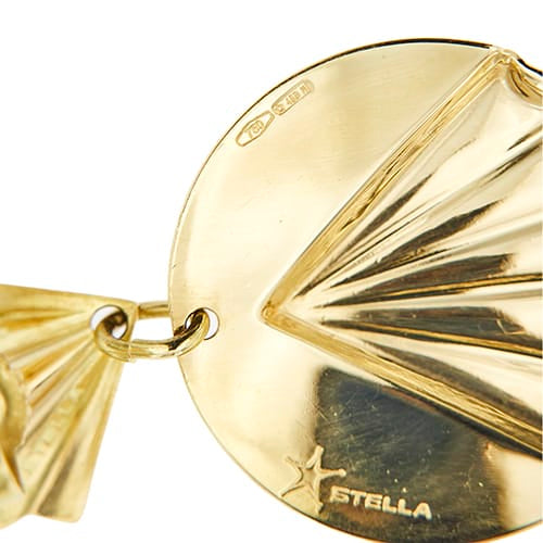 Stella - Boucles d'oreilles pendantes bouclier en or jaune 58 Facettes 40336