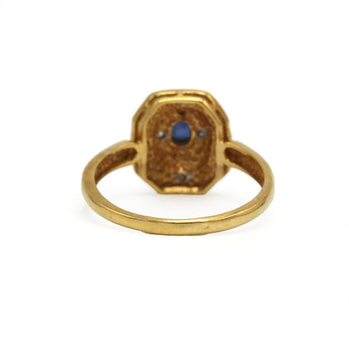 53 Bague en or jaune et blanc, diamants et saphir 58 Facettes 260216R