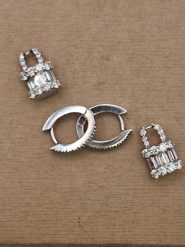 Boucles d'oreilles Crivelli Lock - Boucles d’oreilles en or blanc 18 ct et diamants 58 Facettes CV-111