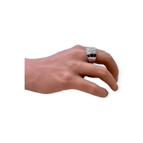 59 Chevalière - Bague en or blanc et diamants 58 Facettes 330097920