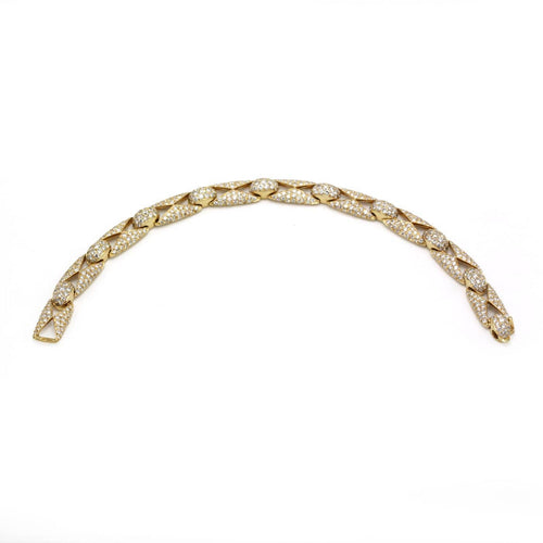 Maurice Labarte Paris - Bracelet articulé en or jaune et diamants 58 Facettes 260217R