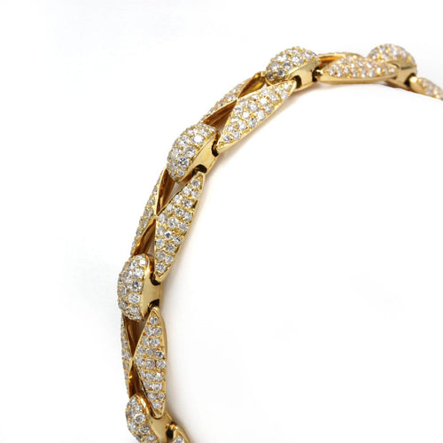 Maurice Labarte Paris - Bracelet articulé en or jaune et diamants 58 Facettes 260217R