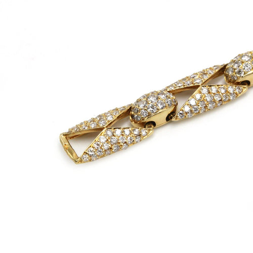 Maurice Labarte Paris - Bracelet articulé en or jaune et diamants 58 Facettes 260217R