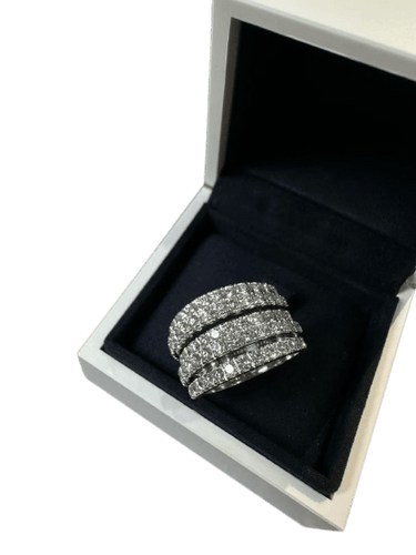 51 De Beers - Bague Five-Row en or blanc et diamants 58 Facettes jnci161