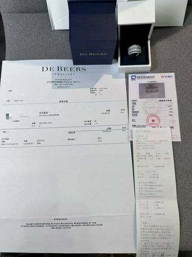 51 De Beers - Bague Five-Row en or blanc et diamants 58 Facettes jnci161
