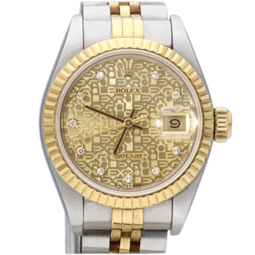Rolex Lady-Datejust - Montre en or jaune et acier avec diamants