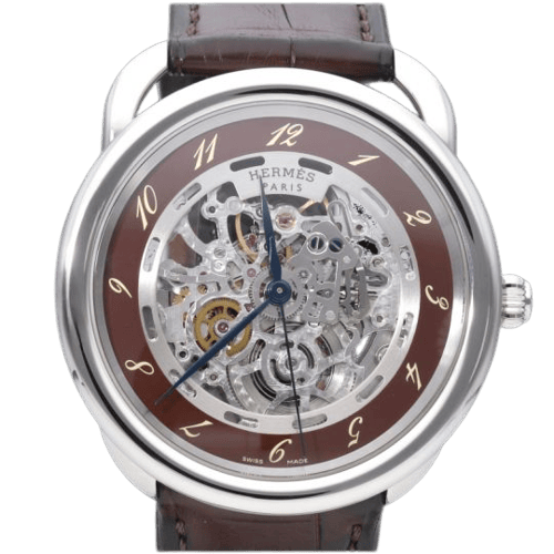 Hermès Arceau Skeleton - Montre automatique en acier 58 Facettes MT47926