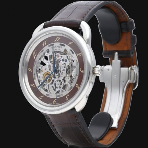 Hermès Arceau Skeleton - Montre automatique en acier 58 Facettes MT47926