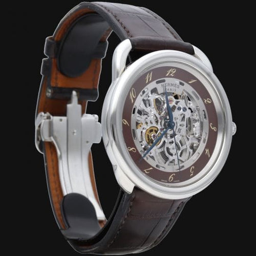 Hermès Arceau Skeleton - Montre automatique en acier 58 Facettes MT47926