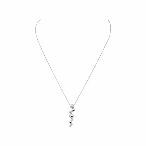 Collier maille forçat en or blanc et diamants 58 Facettes 5583862RV