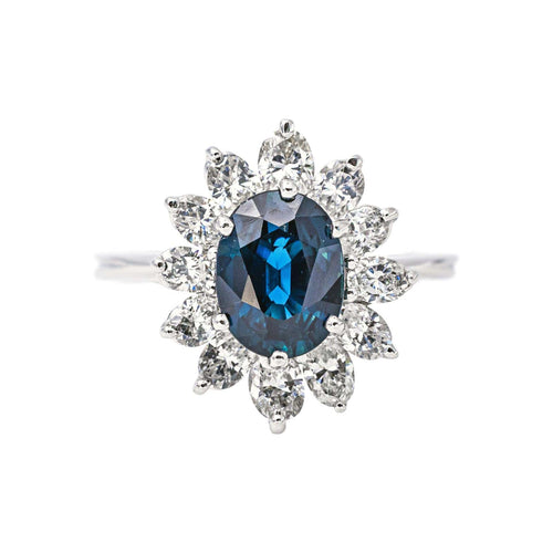 54 Pompadour - Bague en or blanc, saphir et diamants 58 Facettes 5755020CN