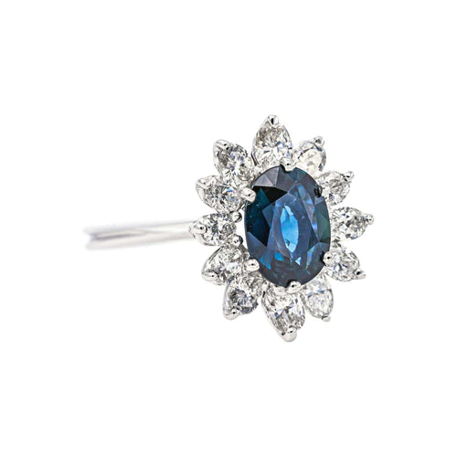 54 Pompadour - Bague en or blanc, saphir et diamants 58 Facettes 5755020CN