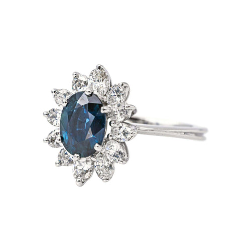 54 Pompadour - Bague en or blanc, saphir et diamants 58 Facettes 5755020CN