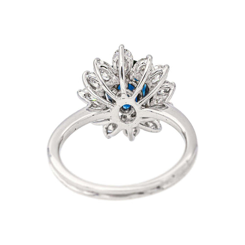 54 Pompadour - Bague en or blanc, saphir et diamants 58 Facettes 5755020CN