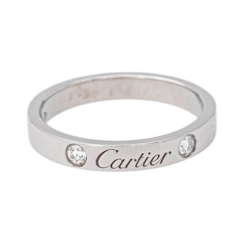 52 Cartier C de Cartier - Bague alliance en platine et diamants 58 Facettes 5898094CN