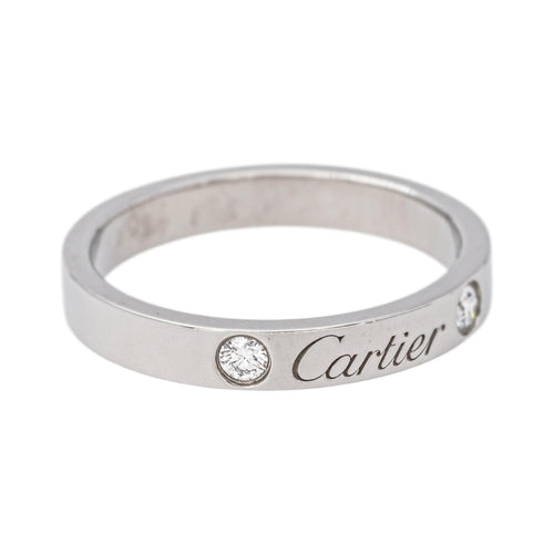 52 Cartier C de Cartier - Bague alliance en platine et diamants 58 Facettes 5898094CN
