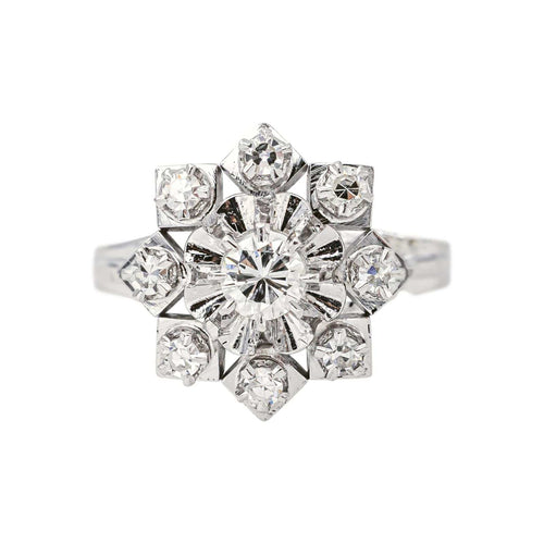 49 Marguerite - Bague en or blanc et diamants 58 Facettes 5912929CN