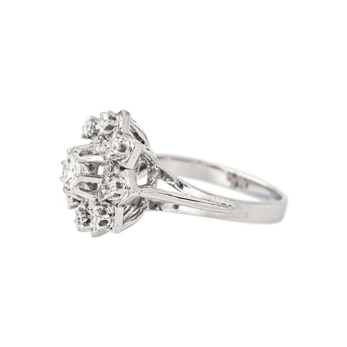 49 Marguerite - Bague en or blanc et diamants 58 Facettes 5912929CN