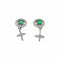 Boucles d'oreilles pendantes en or blanc, émeraudes et diamants 58 Facettes 5943460RV