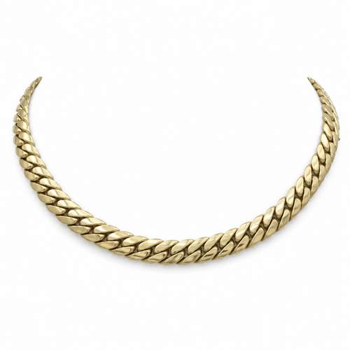 Collier maille gourmette en chute en or jaune 750 58 Facettes COL-2508-01