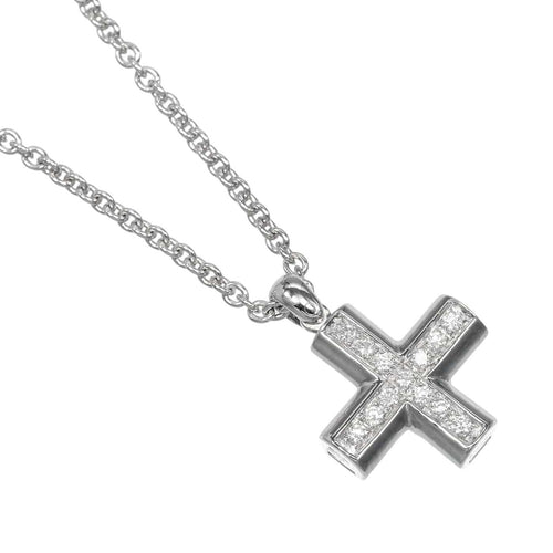 Collier Bvlgari Greek Cross - Collier en or blanc 18K et diamants 58 Facettes pagcdnl0yz