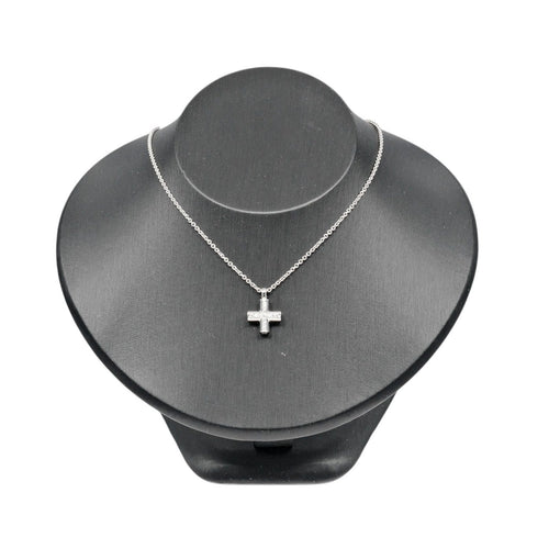Bvlgari Greek Cross - Collier en or blanc 18K et diamants 58 Facettes pagcdnl0yz