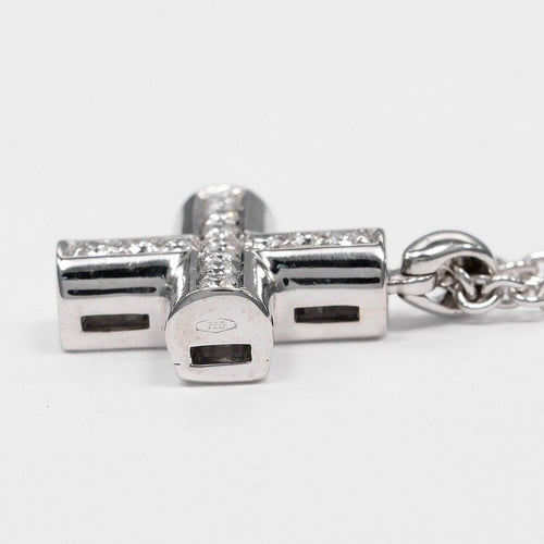 Collier Bvlgari Greek Cross - Collier en or blanc 18K et diamants 58 Facettes pagcdnl0yz