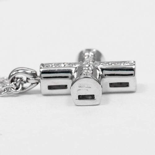 Collier Bvlgari Greek Cross - Collier en or blanc 18K et diamants 58 Facettes pagcdnl0yz