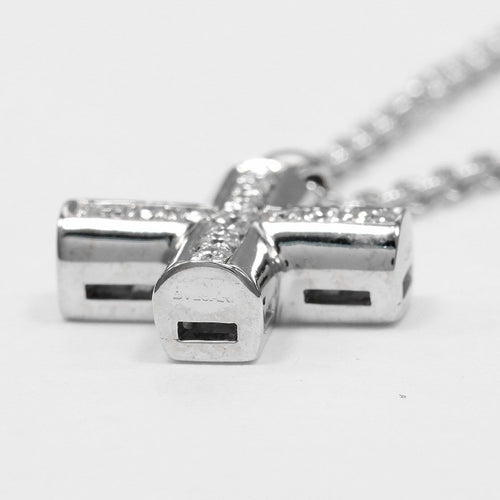 Collier Bvlgari Greek Cross - Collier en or blanc 18K et diamants 58 Facettes pagcdnl0yz