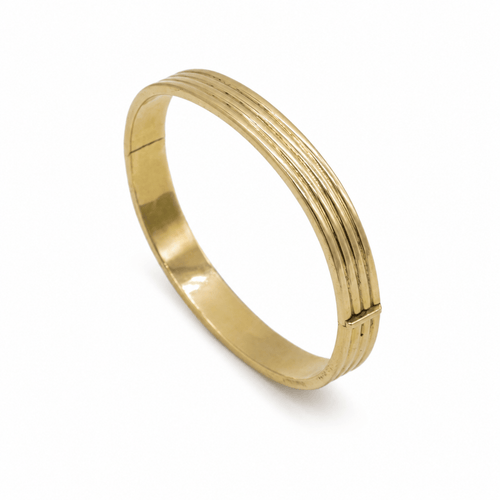Bracelet jonc ouvrant articulé en or jaune 18K 58 Facettes BRA-2508-01